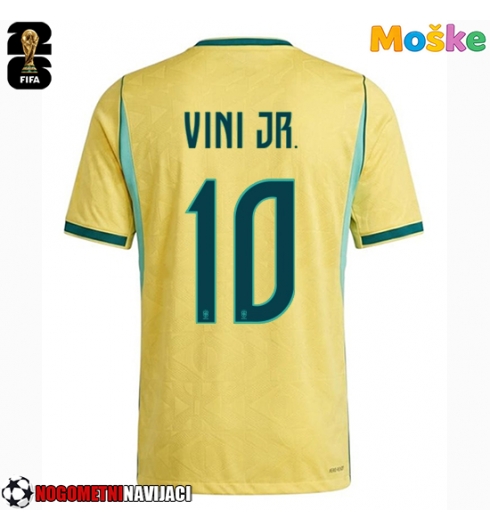 Moške Nogometnih dresov Brazilija Vinicius Junior #10 Domači SP 2026 Kratki rokavi Moške Nogometnih dresov Brazilija Vinicius Junior #10 Domači SP 2026 Kratki rokavi